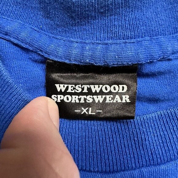 Vintage Houston City T-shirt Men's Size XL Made In USA Single Stitch Blue - Picture 6 of 8